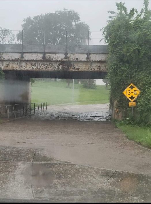 Flooded viaduct in Boone Sunday Evening