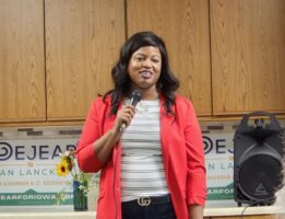 Democratic Gubernatorial Candidate Deidre DeJear in Boone Thursday.