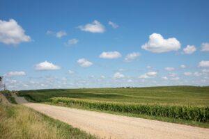 Iowa cropland and gravel road