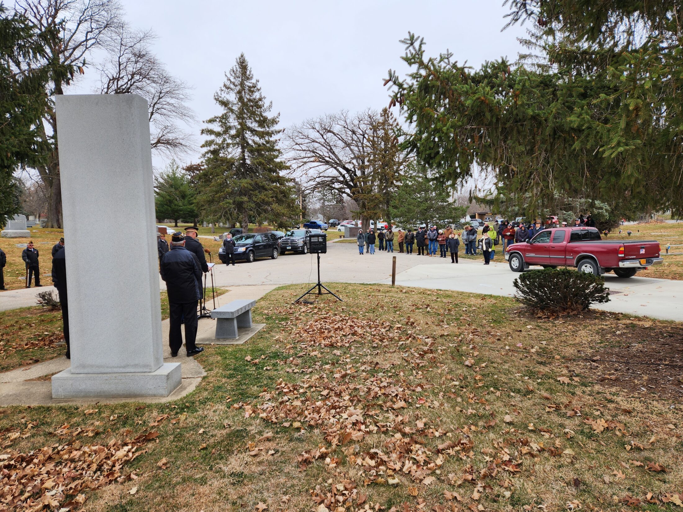 A slightly smaller group attended the Veterans Day Ceremony at the Linwood Park Cemetery