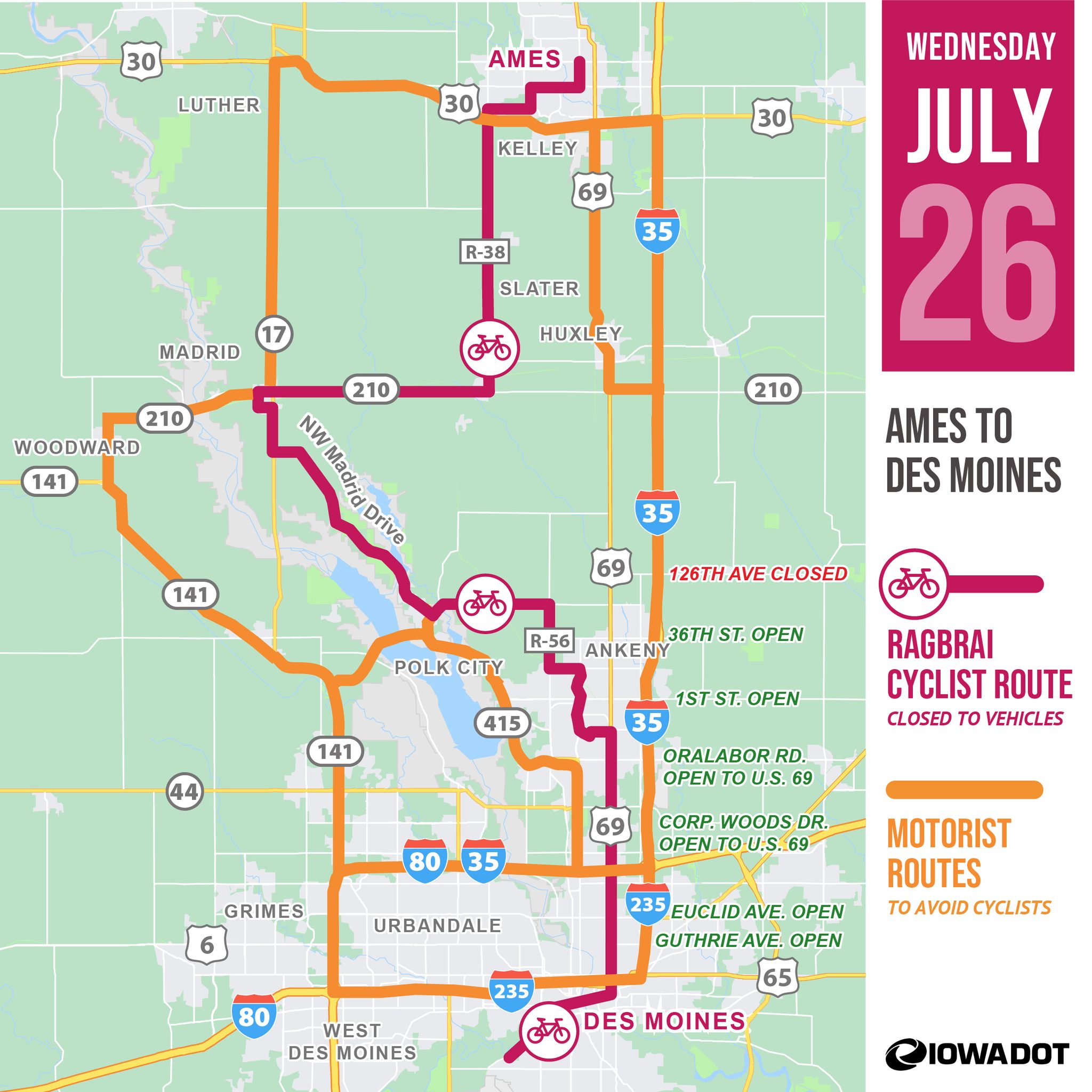 RAGBRAI Riders Will Pass Through Madrid Wednesday KWBG Radio Boone