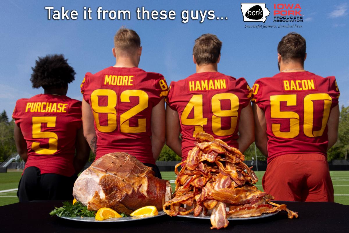 Iowa Pork Enters Nil Agreement With Iowa State Football Players Purchase Moore Hamman Bacon 4918