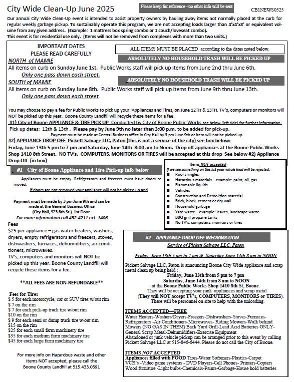 2025 05 30 City Wide Clean Up