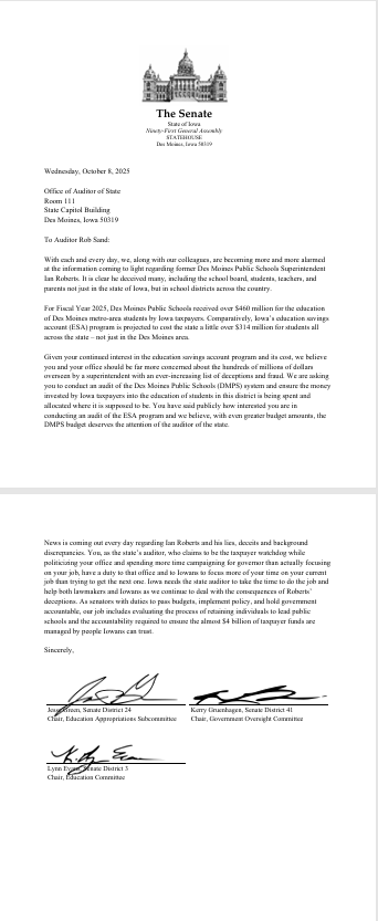 2025 10 09 Audit Letter